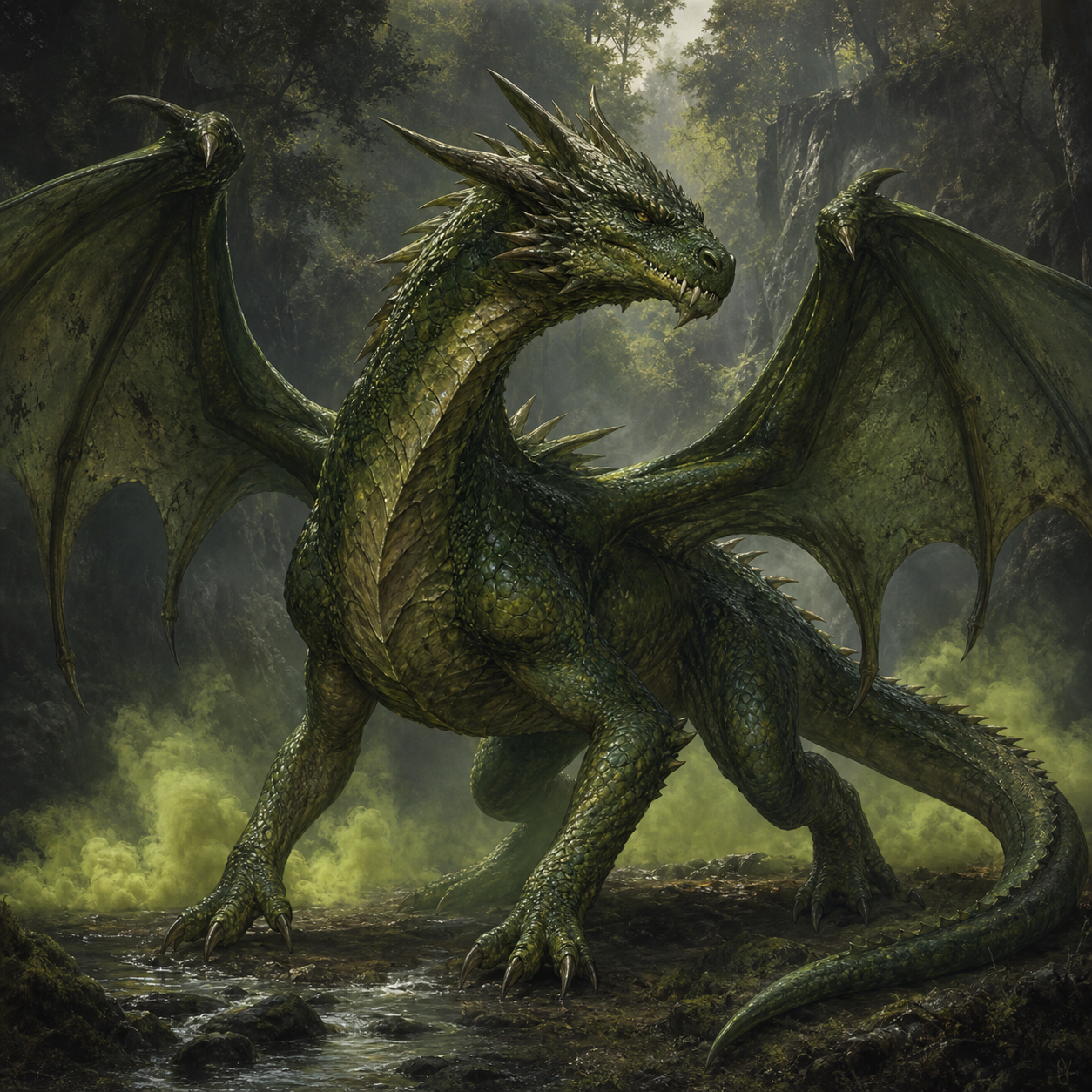 Young Green Dragon bestiary portrait