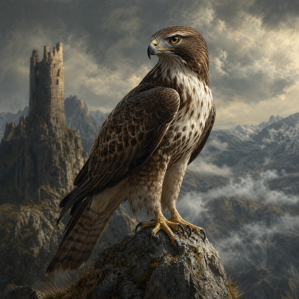 Hawk bestiary portrait