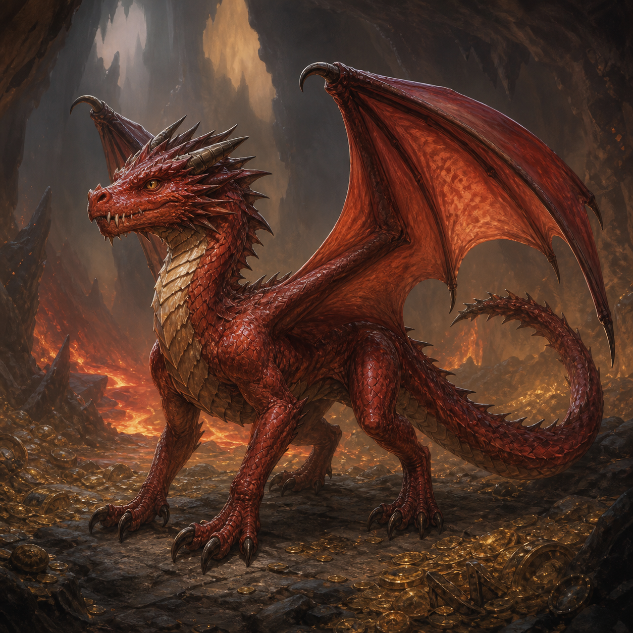 Red Dragon Wyrmling bestiary portrait