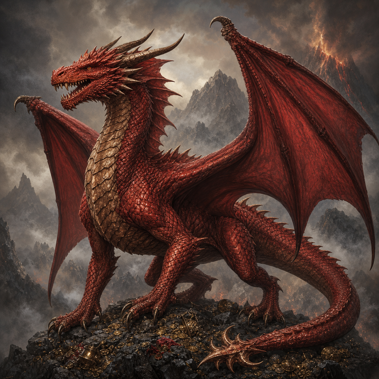 Young Red Dragon bestiary portrait