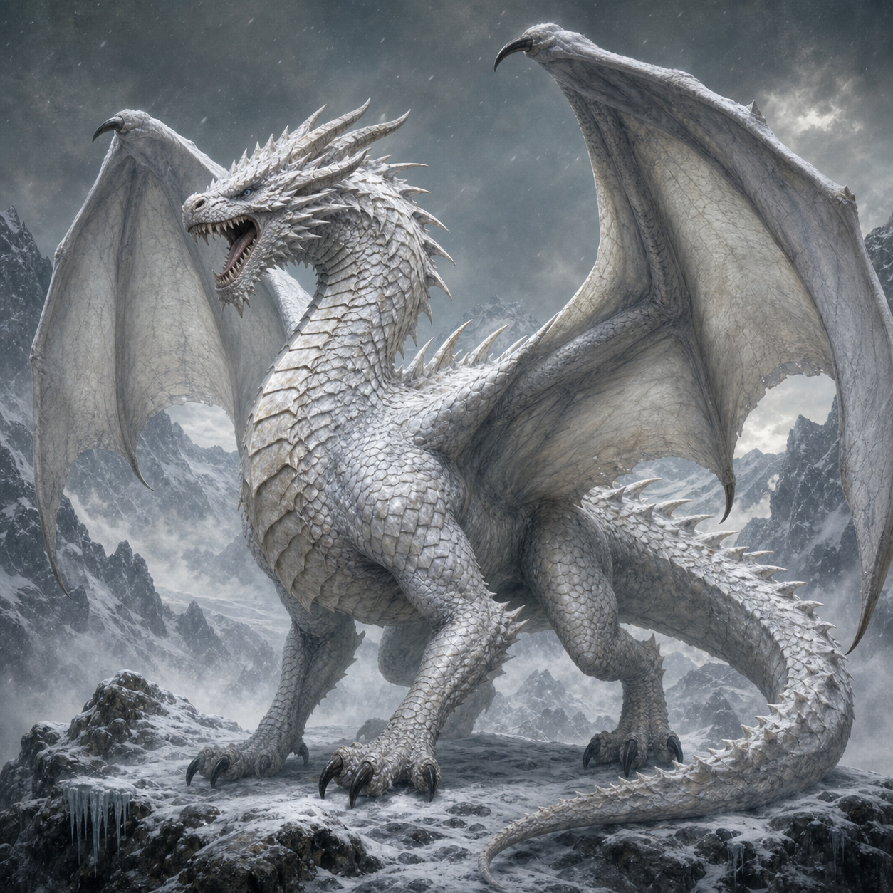 Adult White Dragon bestiary portrait