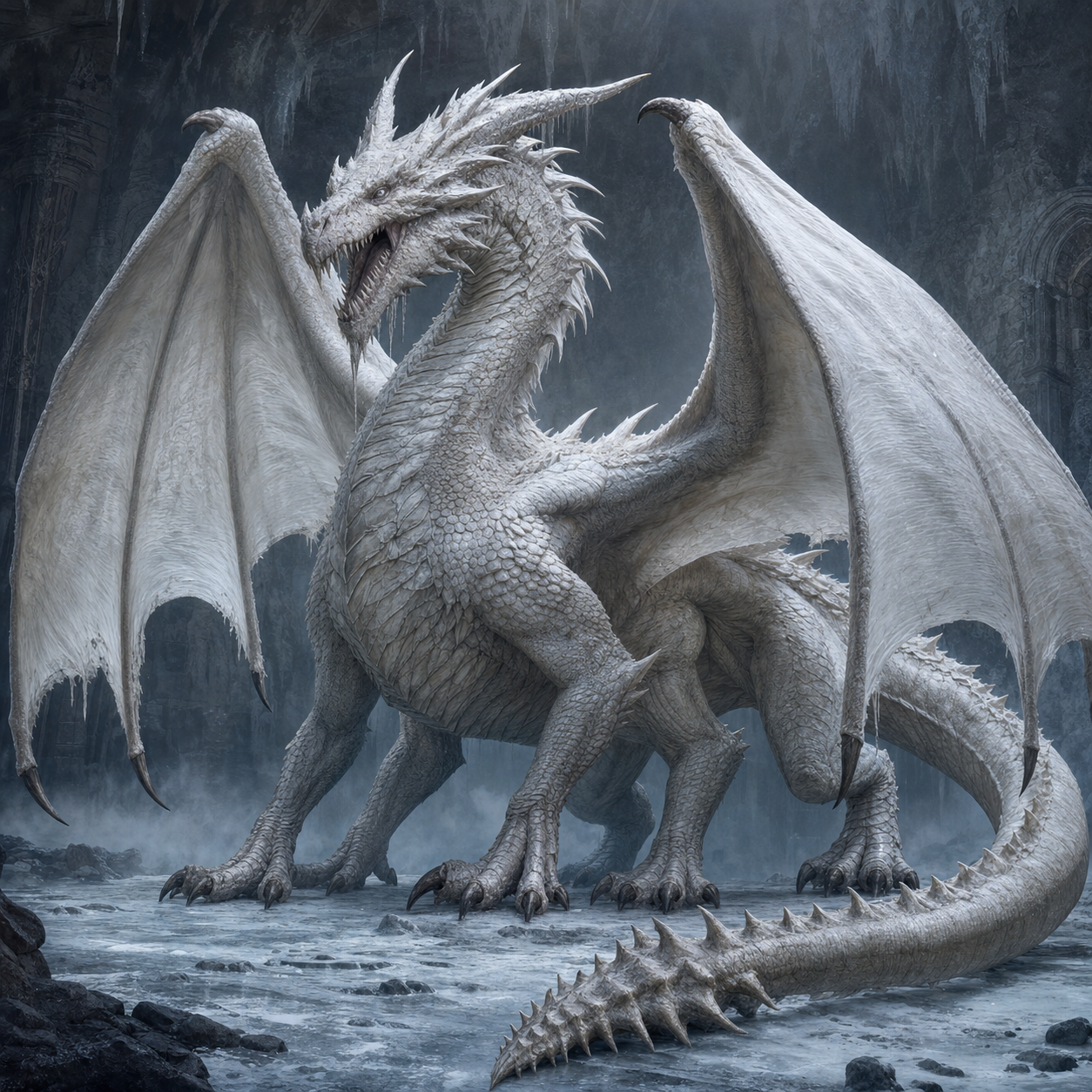 Ancient White Dragon bestiary portrait