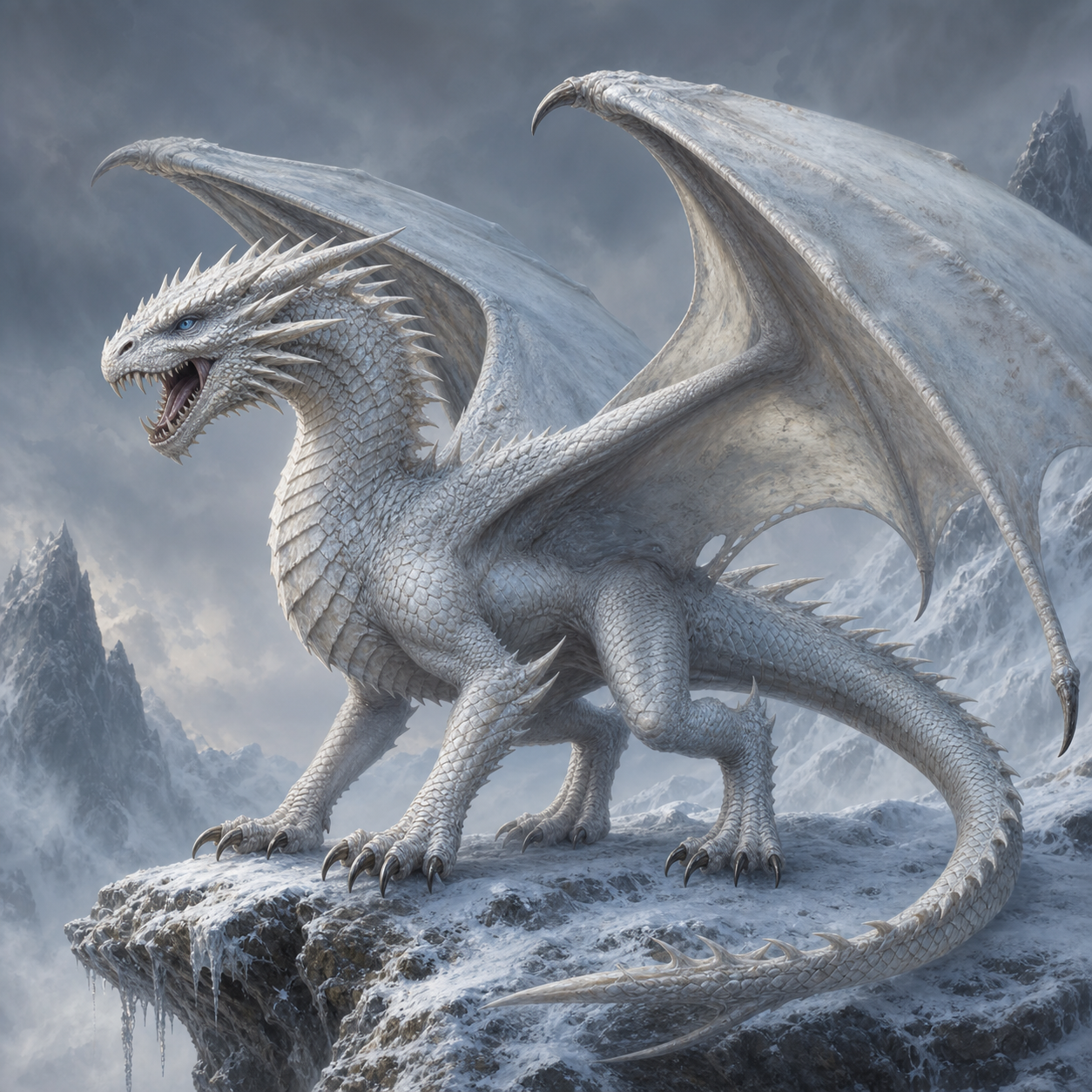 White Dragon Wyrmling bestiary portrait