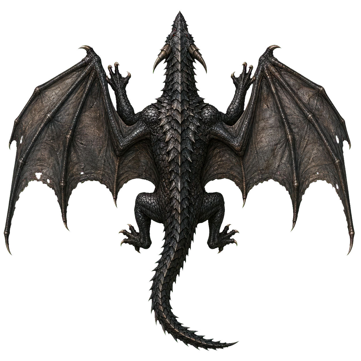 Young Black Dragon top-down encounter token