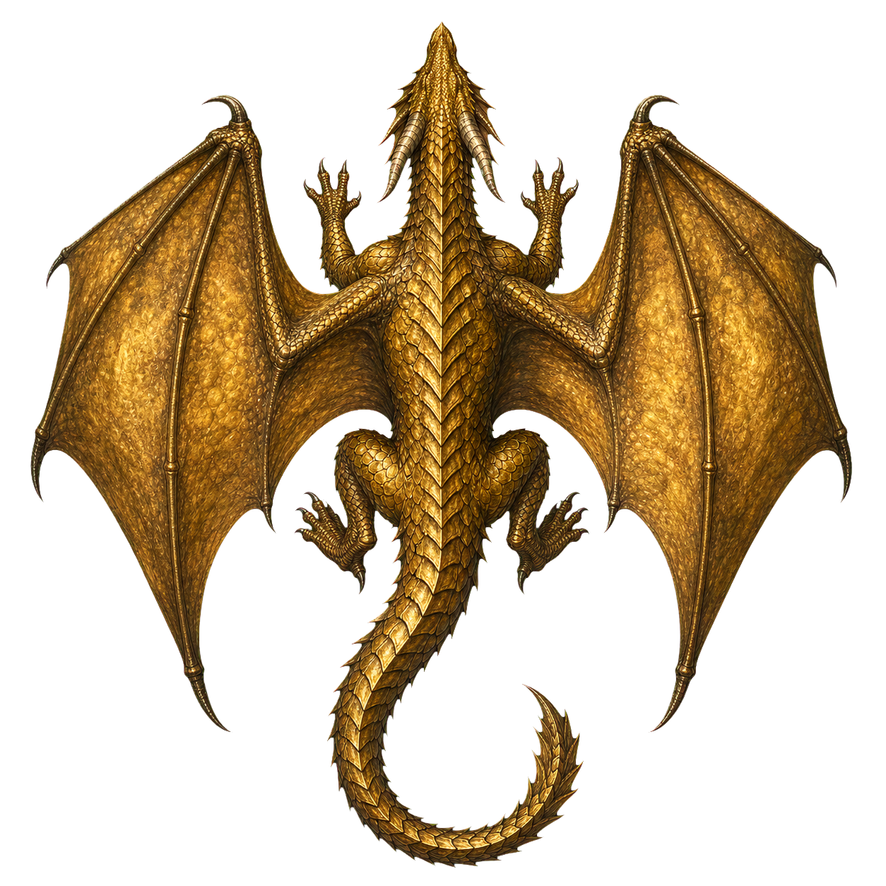 Adult Brass Dragon top-down encounter token