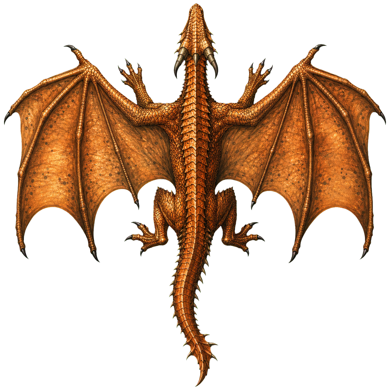 Adult Copper Dragon top-down encounter token