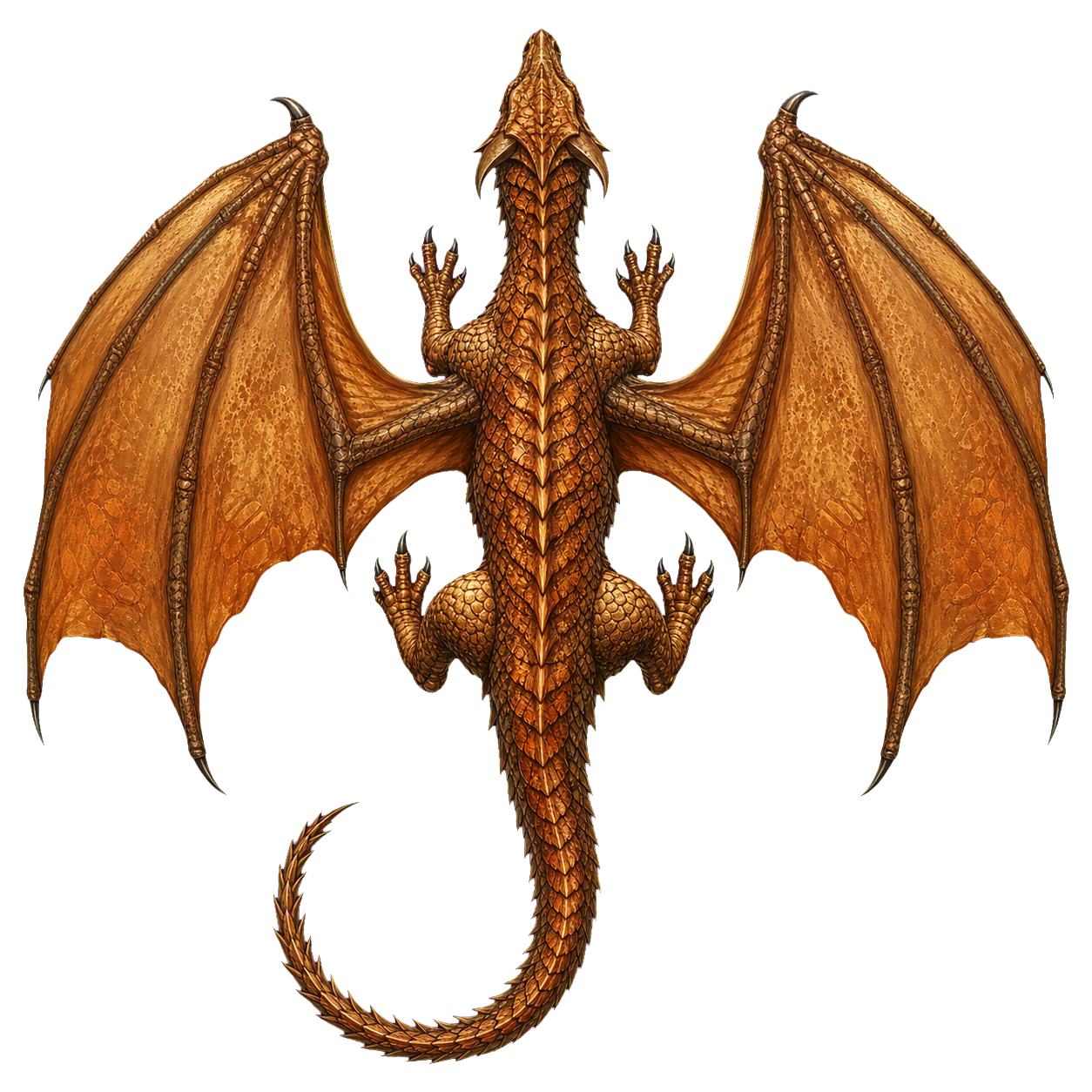 Copper Dragon Wyrmling top-down encounter token