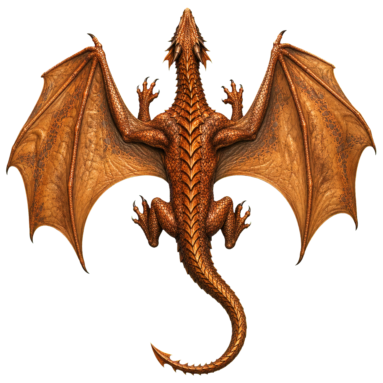 Young Copper Dragon top-down encounter token
