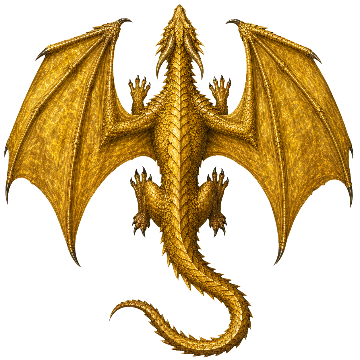 Adult Gold Dragon top-down encounter token