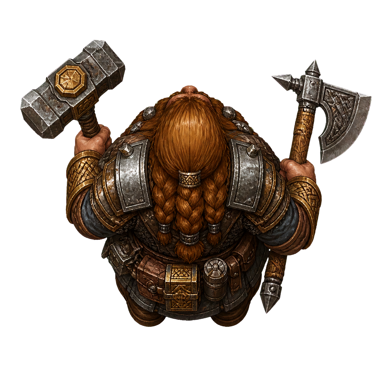 Mountain Dwarf top-down encounter token