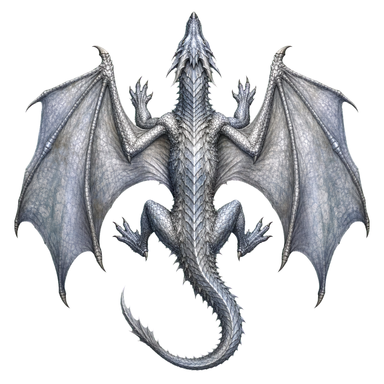 Adult Silver Dragon top-down encounter token
