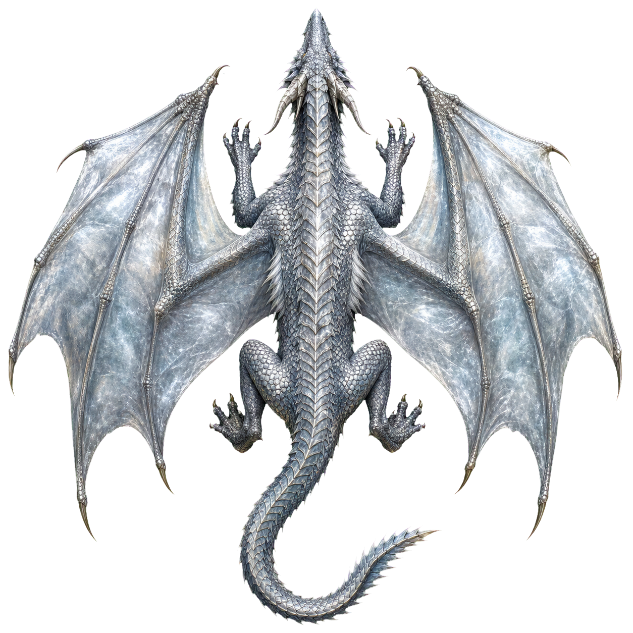 Ancient Silver Dragon top-down encounter token