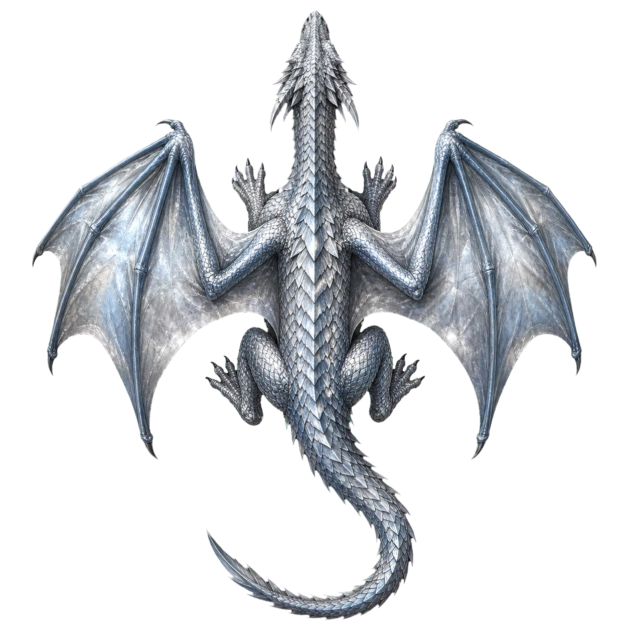 Silver Dragon Wyrmling top-down encounter token