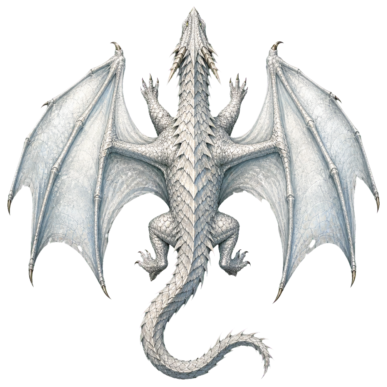 Adult White Dragon top-down encounter token
