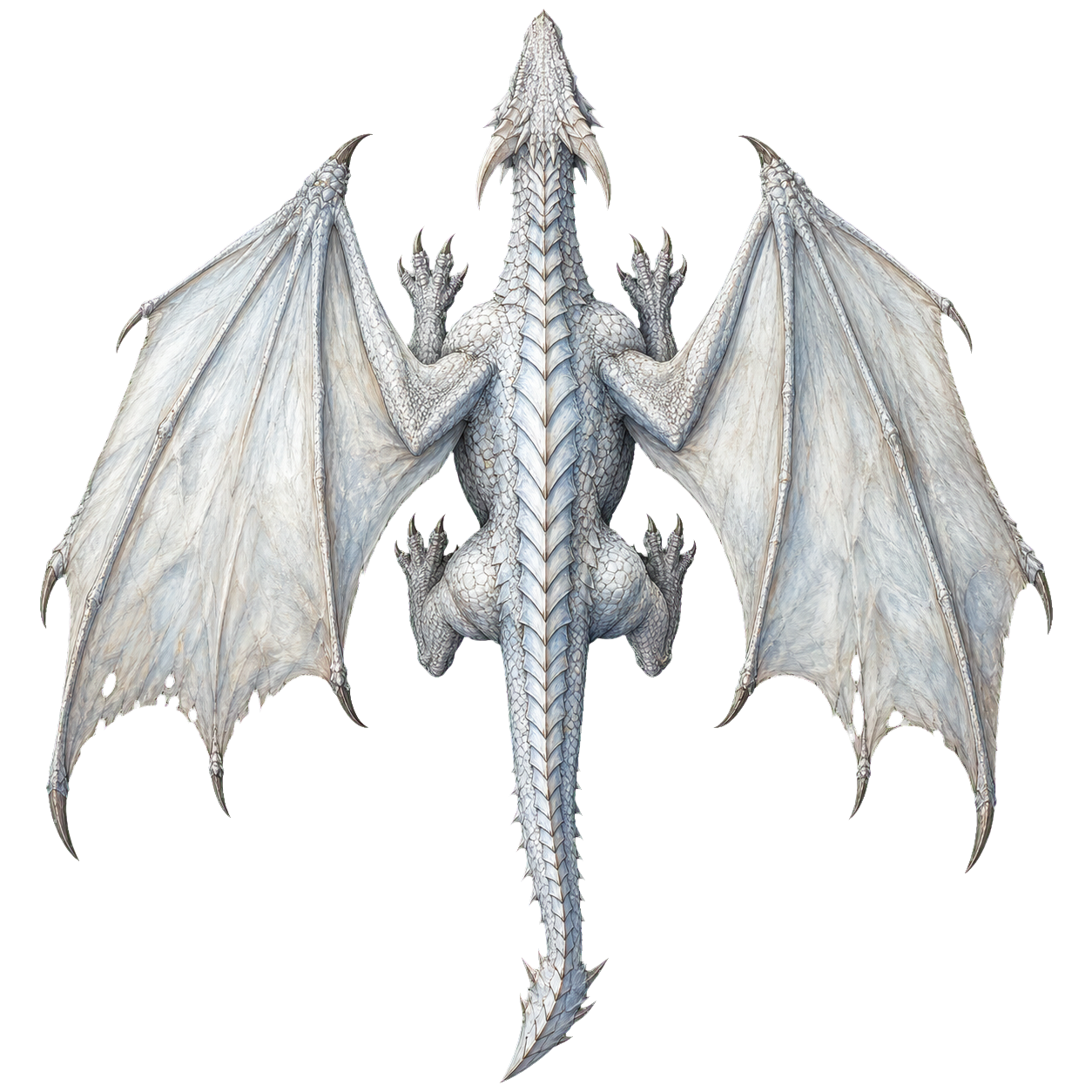 Young White Dragon top-down encounter token