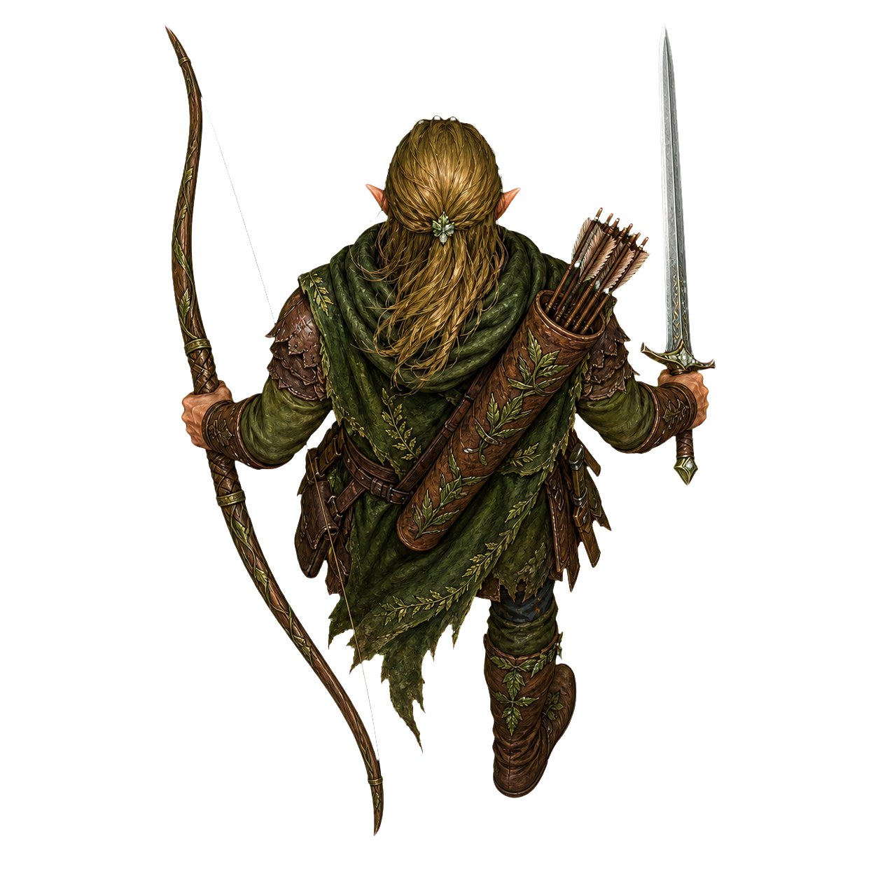 Wood Elf top-down encounter token